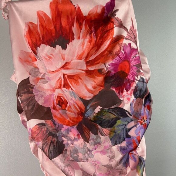 BHLDN Callie Sleeveless Ruched Floral Charmeuse Midi Dress - Picture 11 of 13